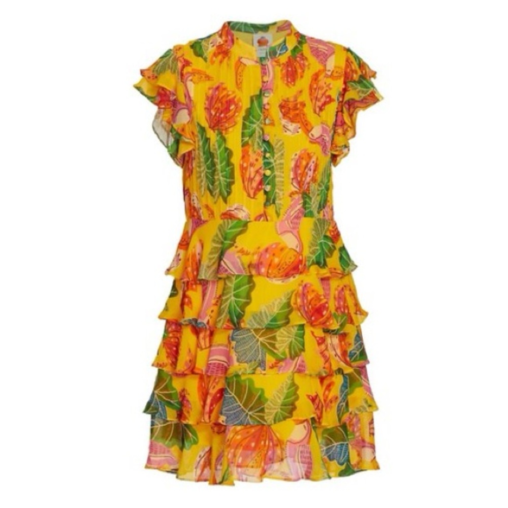 FARM Rio Yellow Mini Dress Size XS - Picture 7 of 15